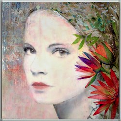Alma en Plata II by Laura Bofill - Original Glazed Mixed Media on Board sized 35x35 inches. Available from Whitewall Galleries
